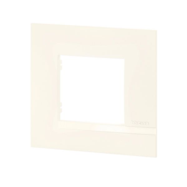Plaque Altège Collection Classico 1 poste finition Neige - blanc satiné avec liseré blanc brillant