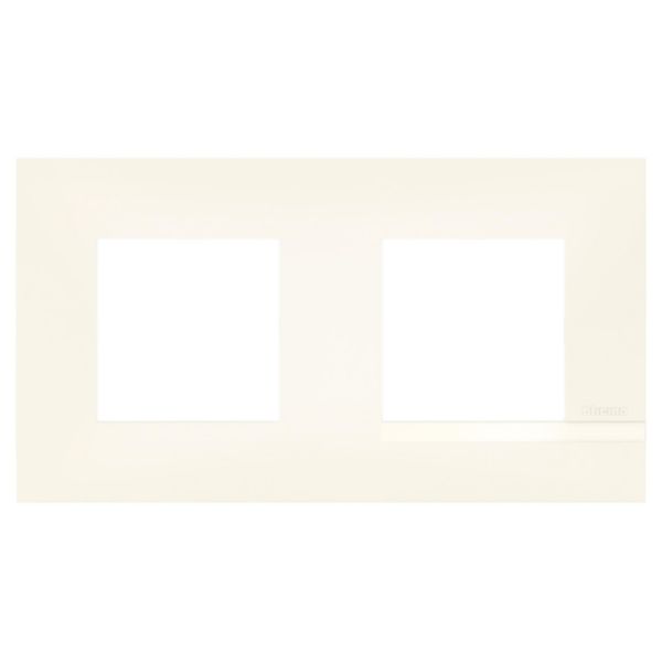 Plaque Altège Collection Classico 2 postes finition Neige - blanc satiné avec liseré blanc brillant