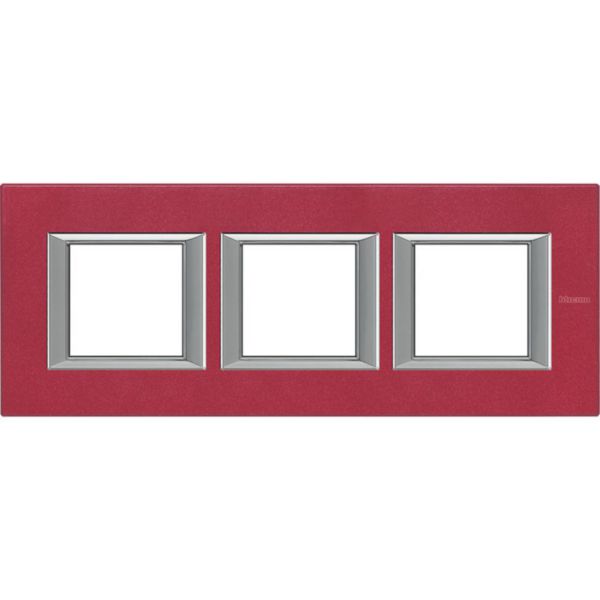 Plaque rectangulaire Axolute Aluminium laqué 2+2+2 modules - Rouge