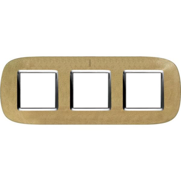 Plaque elliptique Axolute Cuir 2+2+2 modules - Caramel