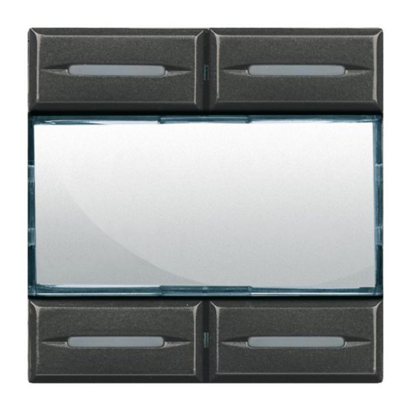 Commande filaire BUS KNX Axolute avec 4 touches à 4 appuis à équiper d'une plaque et d'un support - anthracite