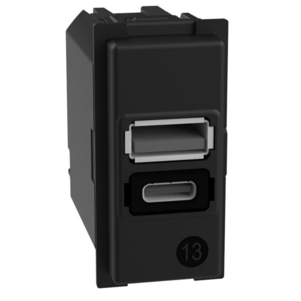 Prise USB type A+C Living Now - 1 module