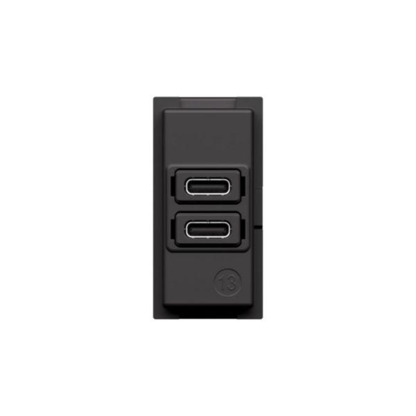 Prise USB Type C+C Living Now - 20W Power Delivery - 1 module - Noir