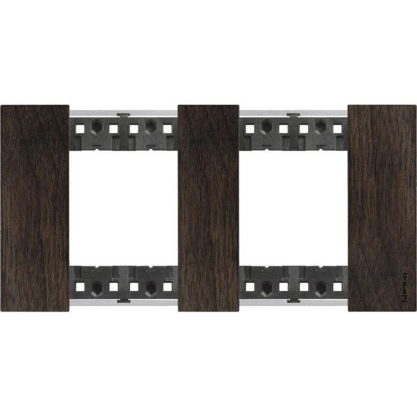 Plaque de finition Living Now Collection Les Noirs matière bois 2x2 modules - finition Noyer