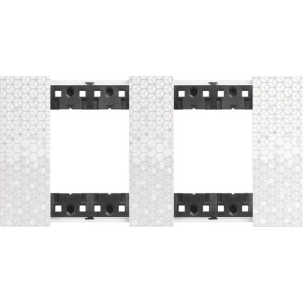 Plaque de finition Living Now Collection Les Blancs matière polymère 2x2 modules - finition Pixel
