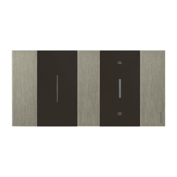 Plaque de finition Living Now Collection Les Noirs matière zamak 2x2 modules - finition Acier
