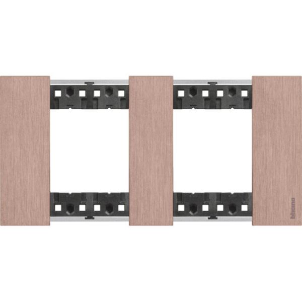 Plaque de finition Living Now Collection Les Sables matière zamak 2x2 modules - finition Cuivre