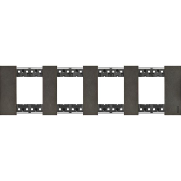 Plaque de finition Living Now Collection Les Noirs matière zamak 4x2 modules - finition Acier Space