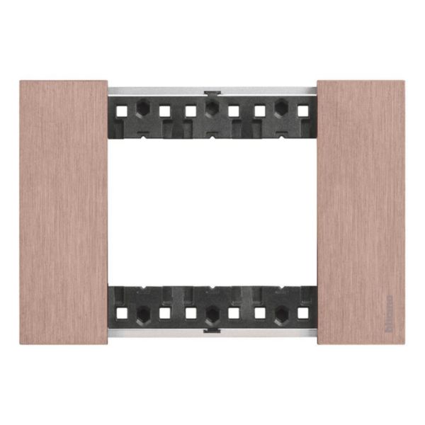 Plaque de finition Living Now Collection Les Sables matière zamak 3 modules - finition Cuivre