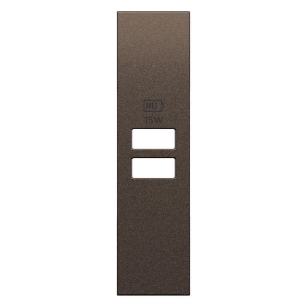 Enjoliveur prise double USB 1 module Living Now bronze