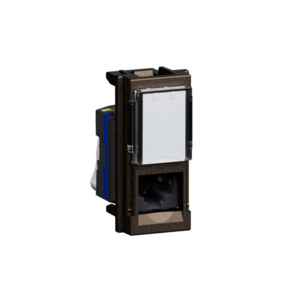 Prise RJ45 catégorie 6 FTP Living Now pour applications Grade 1 et Grade 2 avec enjoliveur Bronze - 1 module
