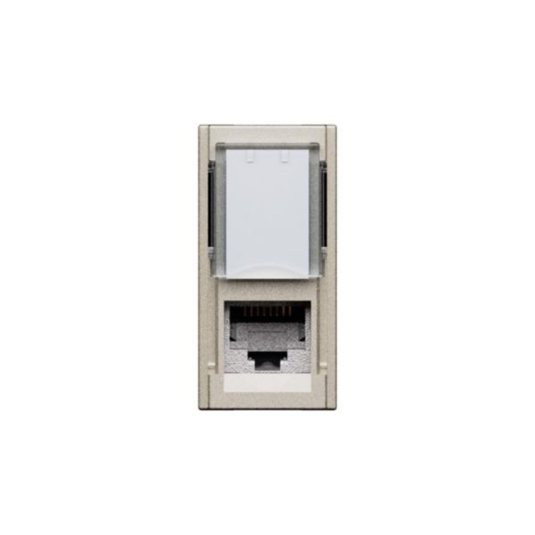 Prise RJ45 blindée catégorie 6A STP Living Now pour applications Grade 3 TV avec enjoliveur Champagne - 1 module