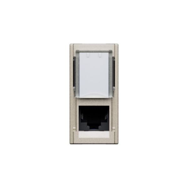 Prise RJ45 catégorie 6 FTP Living Now pour applications Grade 1 et Grade 2 avec enjoliveur Champagne - 1 module