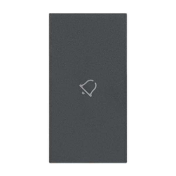 Enjoliveur Living Now avec pictogramme transparent rétroéclairable symbole sonnette 2 modules - noir mat