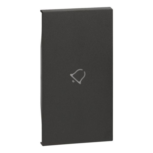 Enjoliveur Living Now avec pictogramme transparent rétroéclairable symbole sonnette 2 modules - noir mat