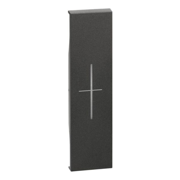 Enjoliveur Living Now avec symbole STOP MyHOME_Up 1 module - noir mat