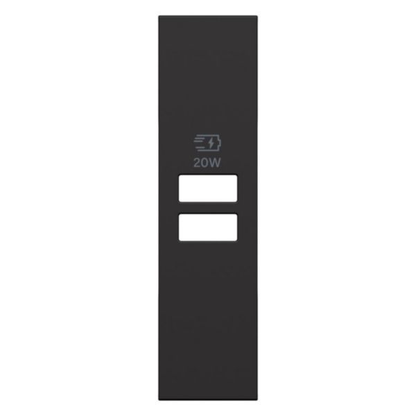 Enjoliveur pour chargeur USB 1 module Living Now - Noir