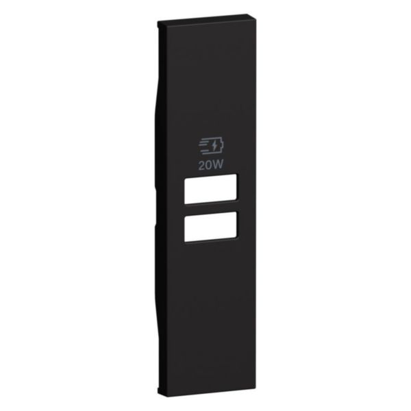 Enjoliveur pour chargeur USB 1 module Living Now - Noir