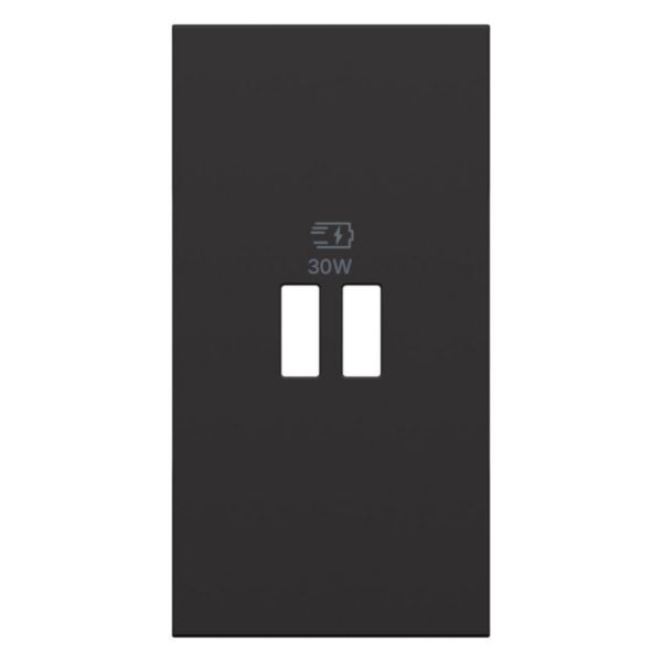 Enjoliveur pour chargeur USB Power Delivery 30W Living Now - 2 modules - Noir