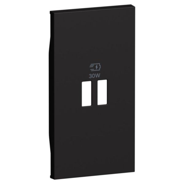 Enjoliveur pour chargeur USB Power Delivery 30W Living Now - 2 modules - Noir