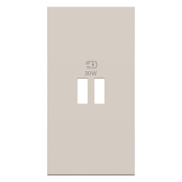 Enjoliveur pour chargeur USB Power Delivery 30W Living Now - 2 modules - Sable