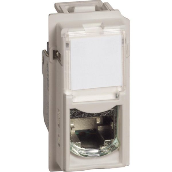 Prise RJ45 catégorie 6 FTP Living Now pour applications Grade 1 et Grade 2 avec enjoliveur sable - 1 module