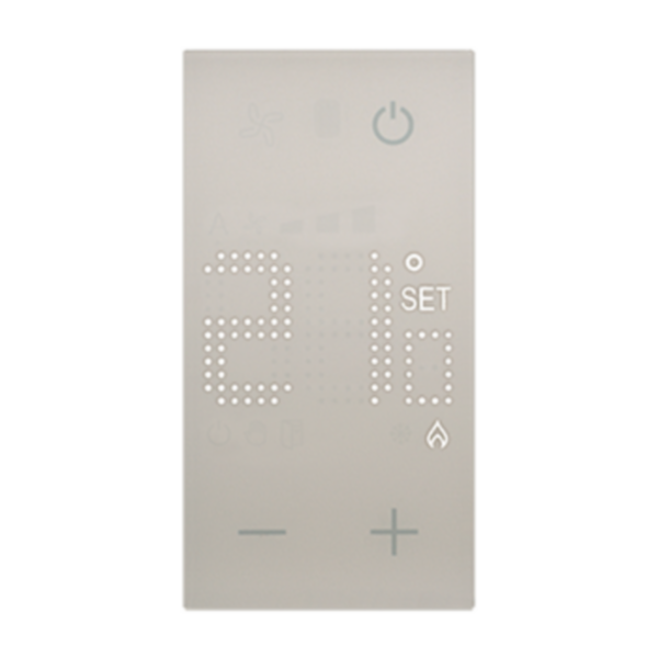 Thermostat électronique avec écran rétro-éclairé Living Now 230V~ avec enjoliveur sable - 2 modules