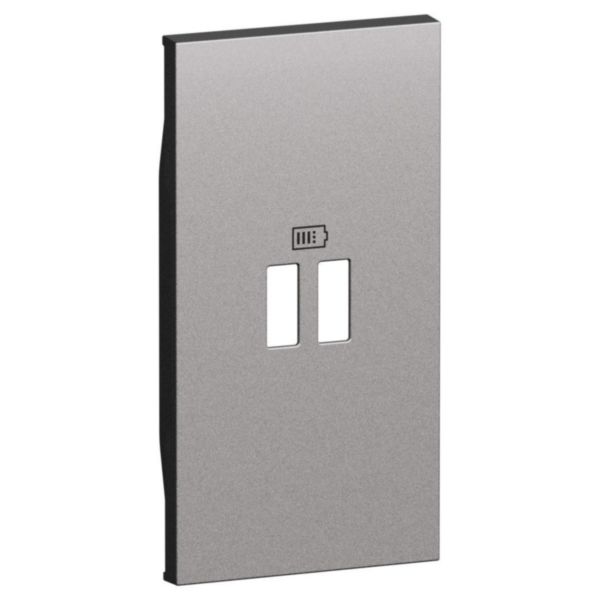 Enjoliveur prise USB 2 modules Living Now acier