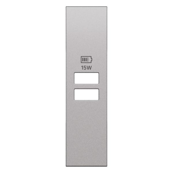 Enjoliveur prise double USB 1 module Living Now acier