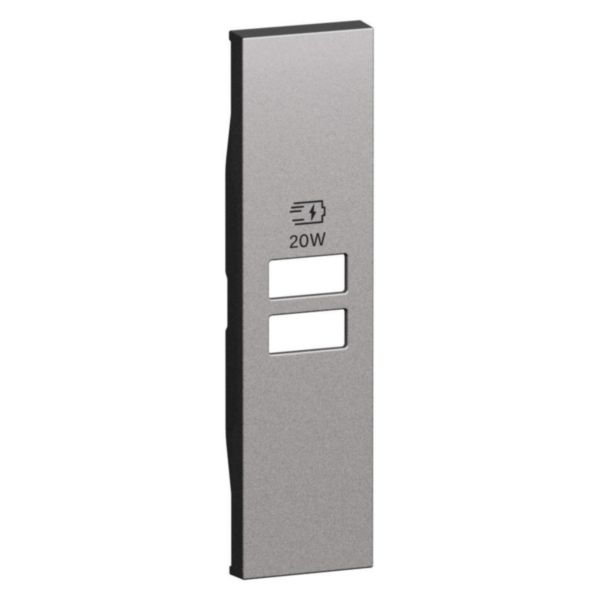 Enjoliveur pour chargeur USB 1 module Living Now - Acier