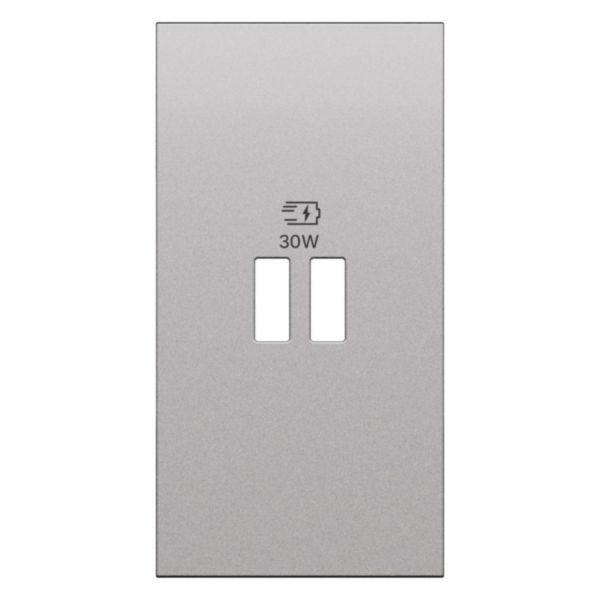 Enjoliveur pour chargeur USB Power Delivery 30W Living Now - 2 modules Acier