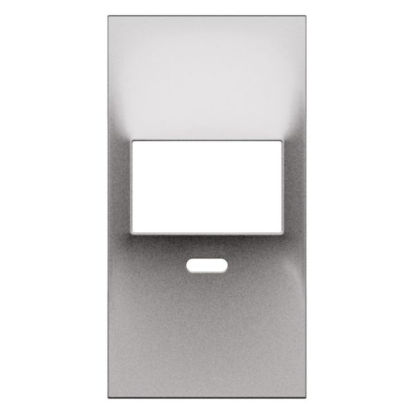 Enjoliveur détecteur 2 fils avec dérogation 2 modules Living Now acier