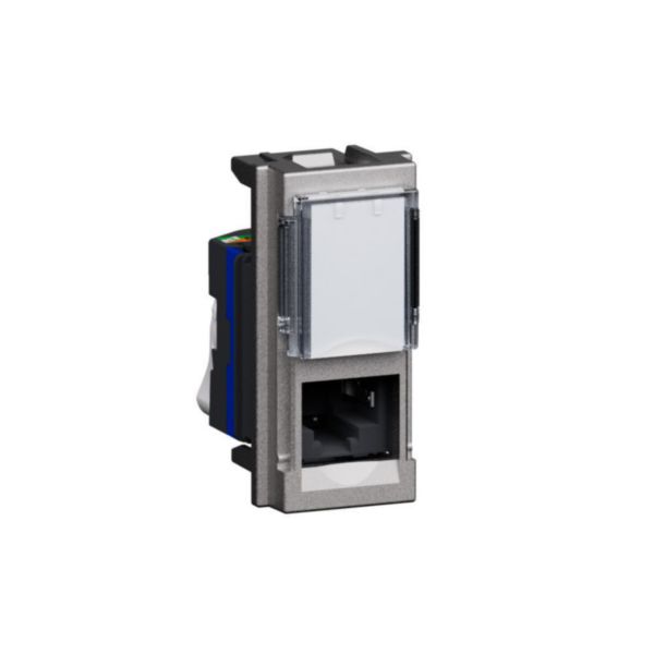 Prise RJ45 catégorie 6 FTP Living Now pour applications Grade 1 et Grade 2 avec enjoliveur Acier - 1 module