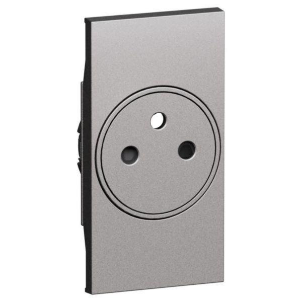 Prise de courant surface Living Now 2 modules acier