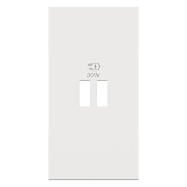 Enjoliveur pour chargeur USB Power Delivery 30W Living Now - 2 modules - Blanc