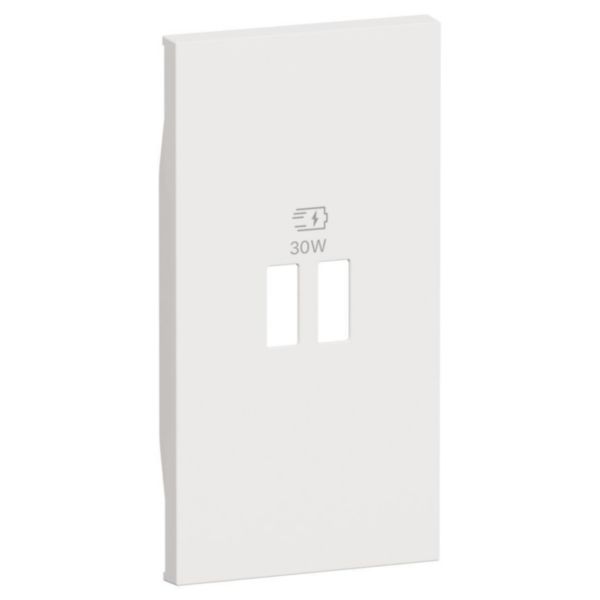 Enjoliveur pour chargeur USB Power Delivery 30W Living Now - 2 modules - Blanc