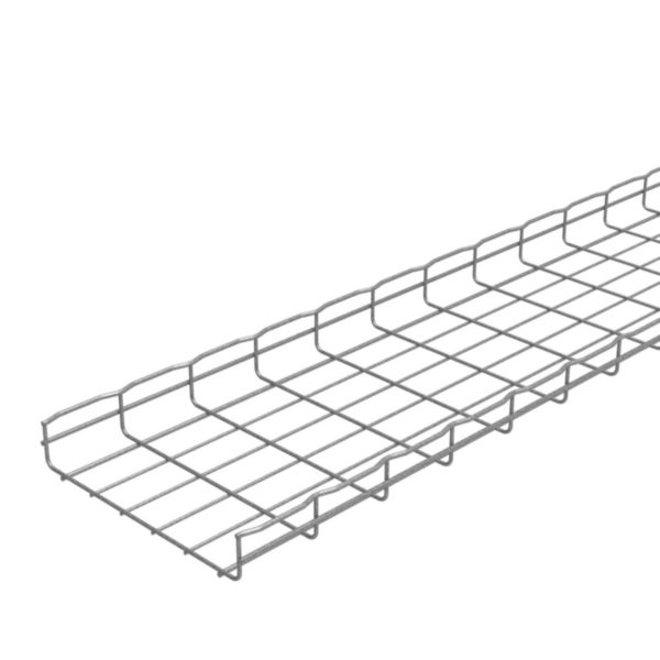 Chemin de câbles fils Cablofil avec bord sécurité CF54 standard - haut. 54mm, larg. 300mm, long. 3m - finition Zinc Aluminium