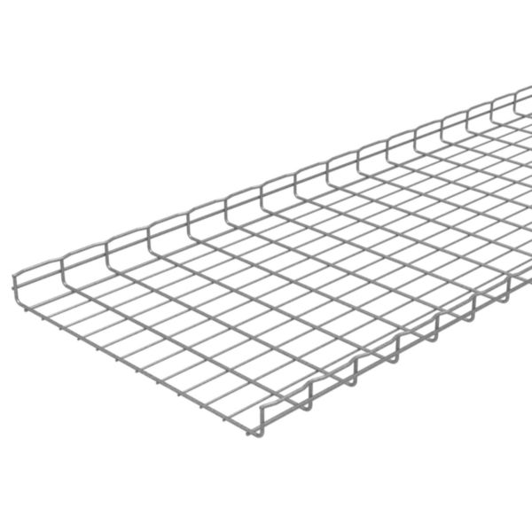 Chemin de câbles fils Cablofil avec bord sécurité CF54 standard - haut. 54mm, larg. 600mm, long. 3m - finition Zinc Aluminium