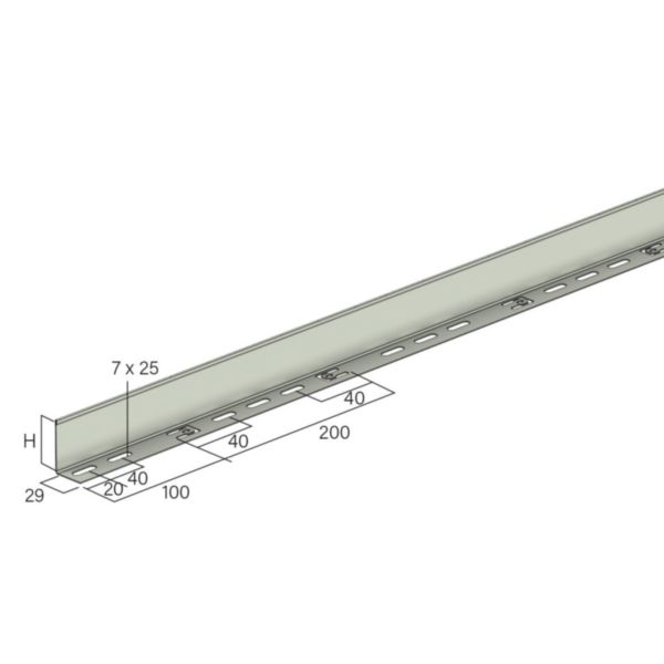 Cornière de séparation sans vis COT100 chemins de câbles fils Cablofil CF30, CF54, CF105 - finition Inox 316L