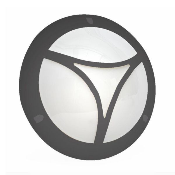 Hublot chartres rond jupe à grille taille 1 noir 12 LEDs 4000K