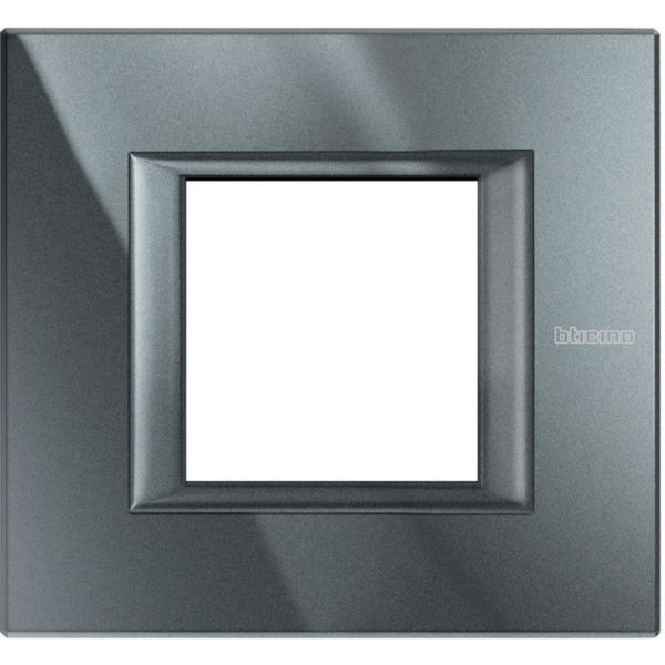Plaque rectangulaire Axolute Aluminium monochrome 2 modules - Anthracite
