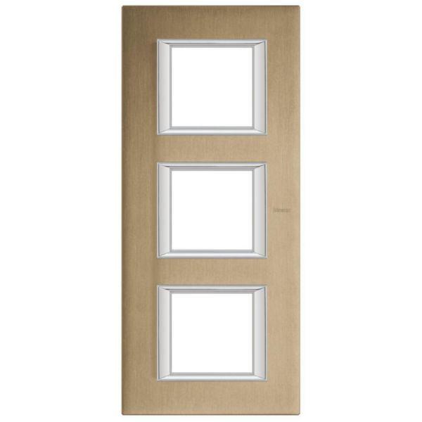 Plaque rectangulaire Axolute Aluminium brossé 2+2+2 modules - Titane