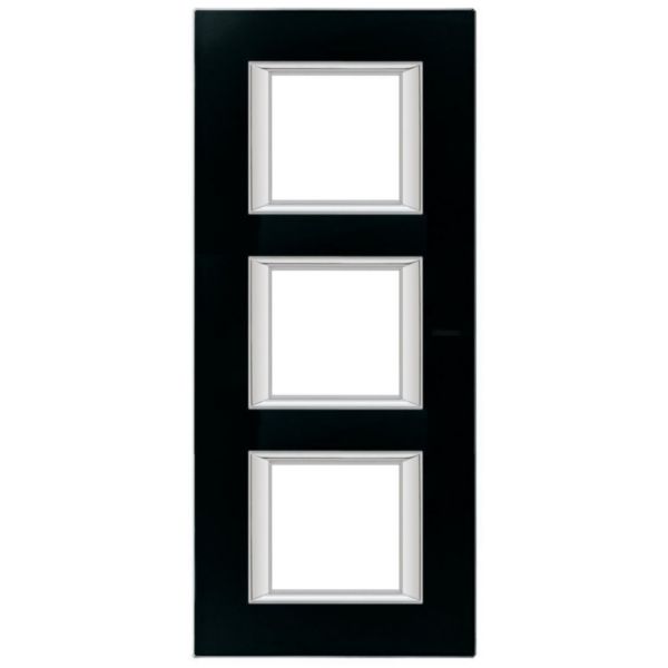 Plaque rectangulaire Axolute Verre 2+2+2 modules - Noir nuit