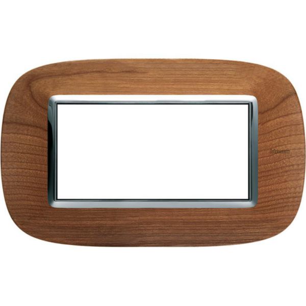 Plaque elliptique Axolute Bois 4 modules - Cerisier
