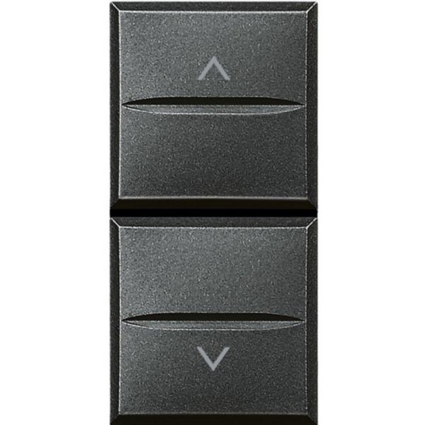 Double-poussoir interbloqué pour volets roulants Axolute - Anthracite -1 module