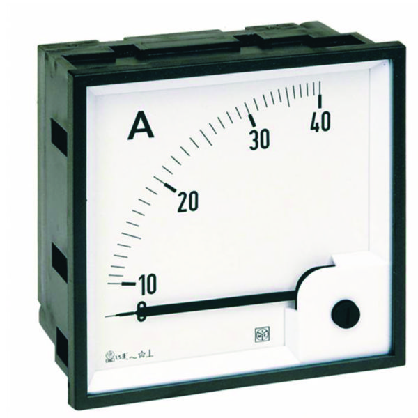 Ampèremètre analogique type DIN RQ48E 0-15A/5A 1IN avec cadran déviation 90°