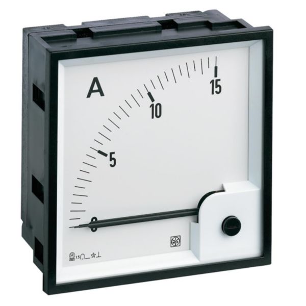 Ampèremètre analogique type DIN RQ48M 0-6A DC direct avec cadran déviation 90°