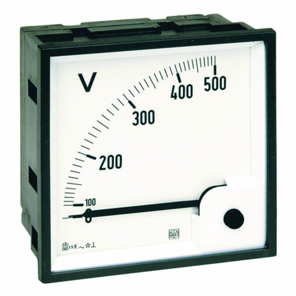 Voltmètre analogique type DIN RQ48E 0-30V AC direct avec cadran déviation 90°