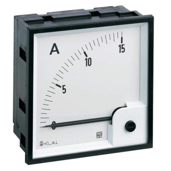 Ampèremètre analogique type DIN RQ72M 0-1A DC direct avec cadran déviation 90°