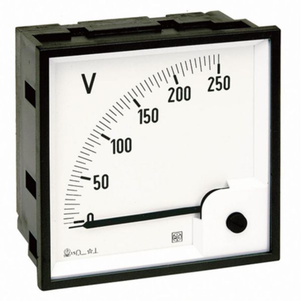 Voltmètre analogique type DIN RQ72M 0-400V DC direct avec cadran déviation 90°